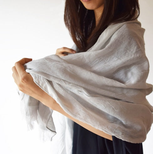 Haolu  - Cotton-Merino Wool Scarf moss