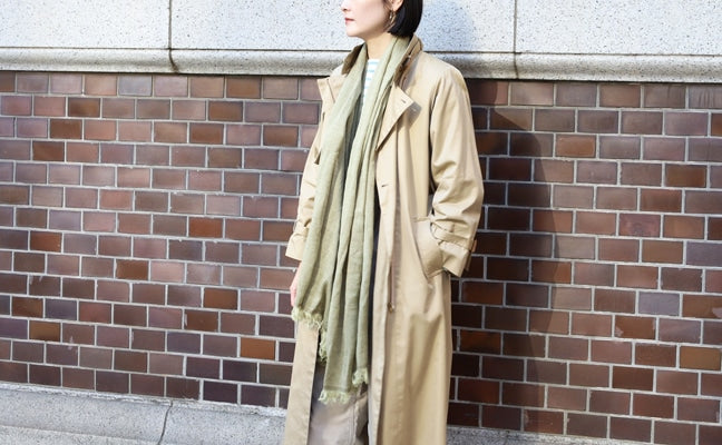 Haolu  - Cotton-Merino Wool Scarf moss