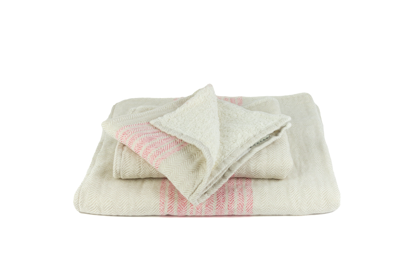 Flax pink creme - Cotton Terry Towel
