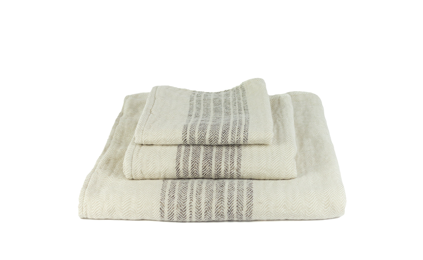 Flax grey creme - Cotton Terry Towel