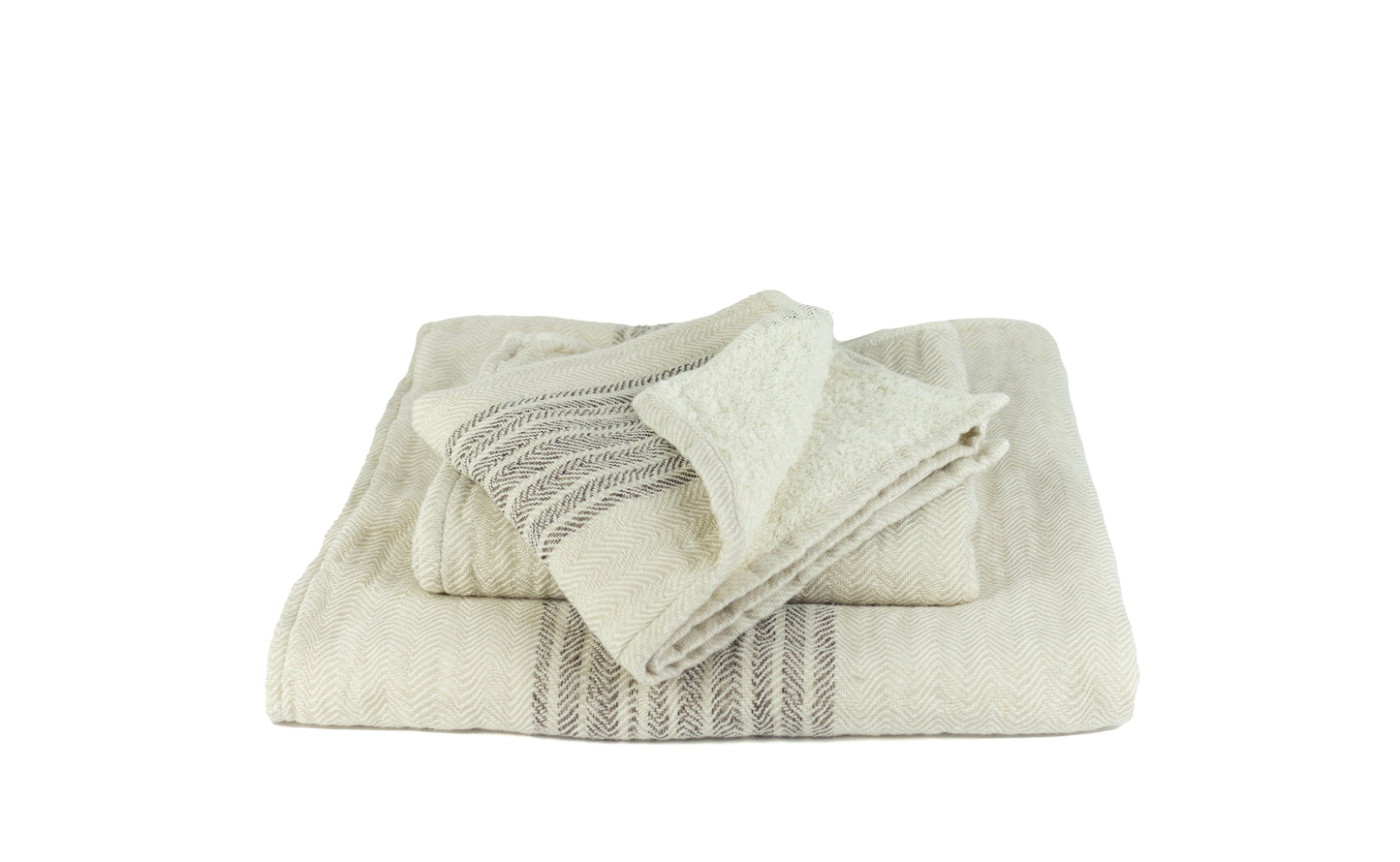 Flax grey creme - Cotton Terry Towel