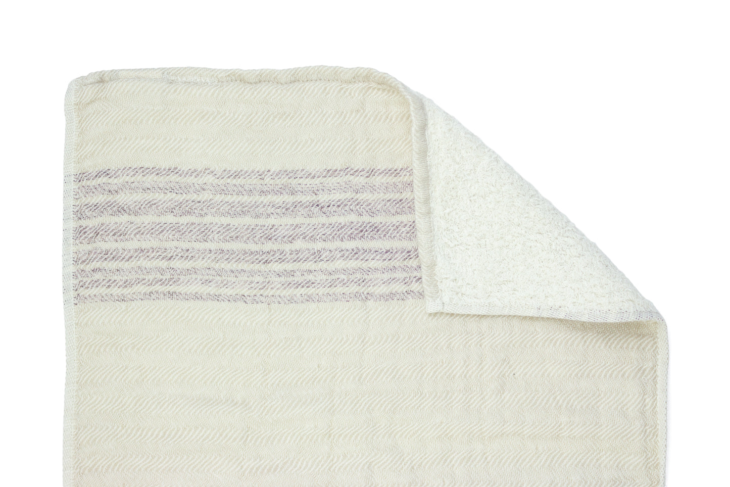 Flax purple creme - Cotton Terry Towel