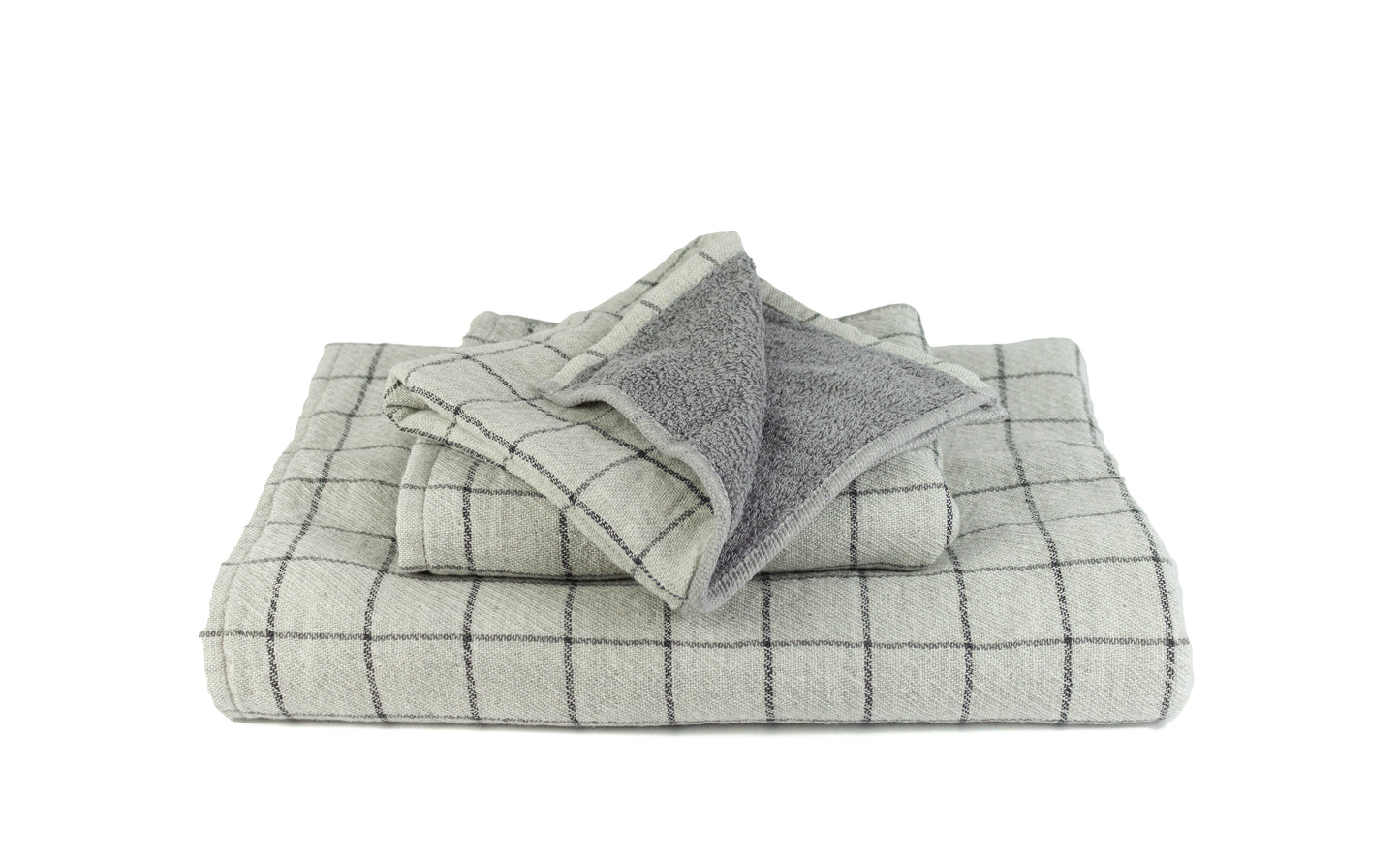 Graph charcoal grey - Organic Plant Dyed Cotton Terry Towel