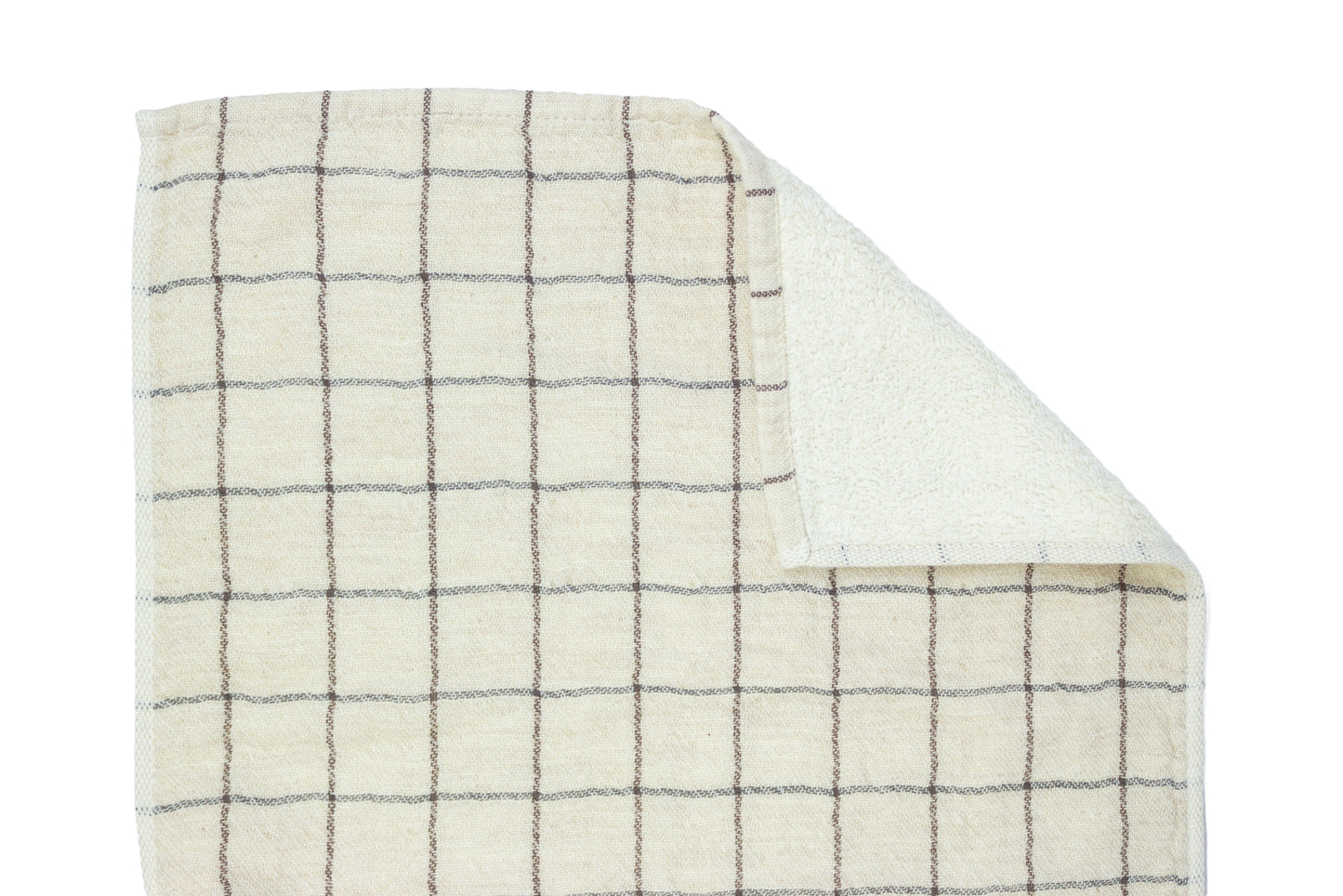 Graph ivory brown - Organic Plant Dyed Cotton Terry Towel