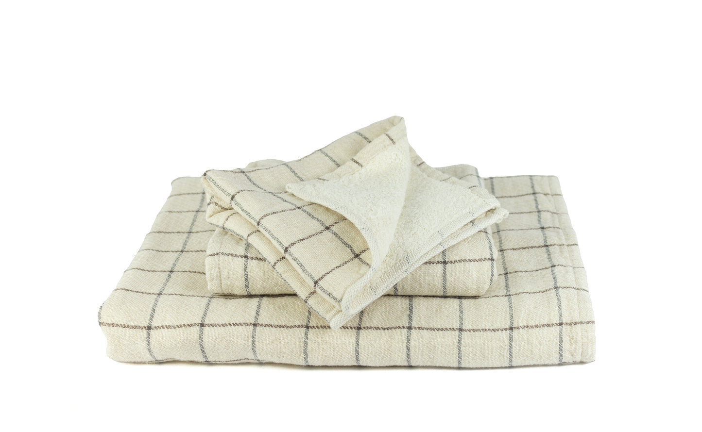 Graph ivory brown - Organic Plant Dyed Cotton Terry Towel
