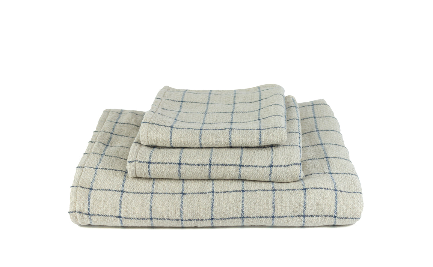 Graph beige navy - Organic Plant Dyed Cotton Terry Towel