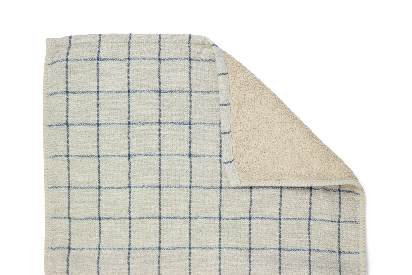 Graph beige navy - Organic Plant Dyed Cotton Terry Towel