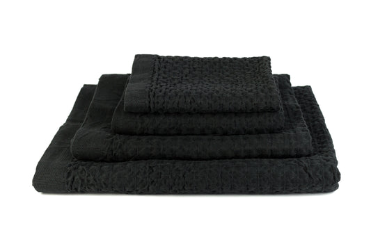 Heather Waffle charcoal grey - Cotton Linen Towel