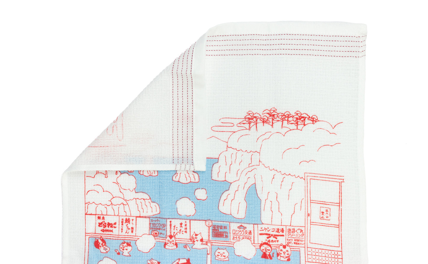 Nuno Cat Onsen - Lightweight Cotton Towel Tenugui