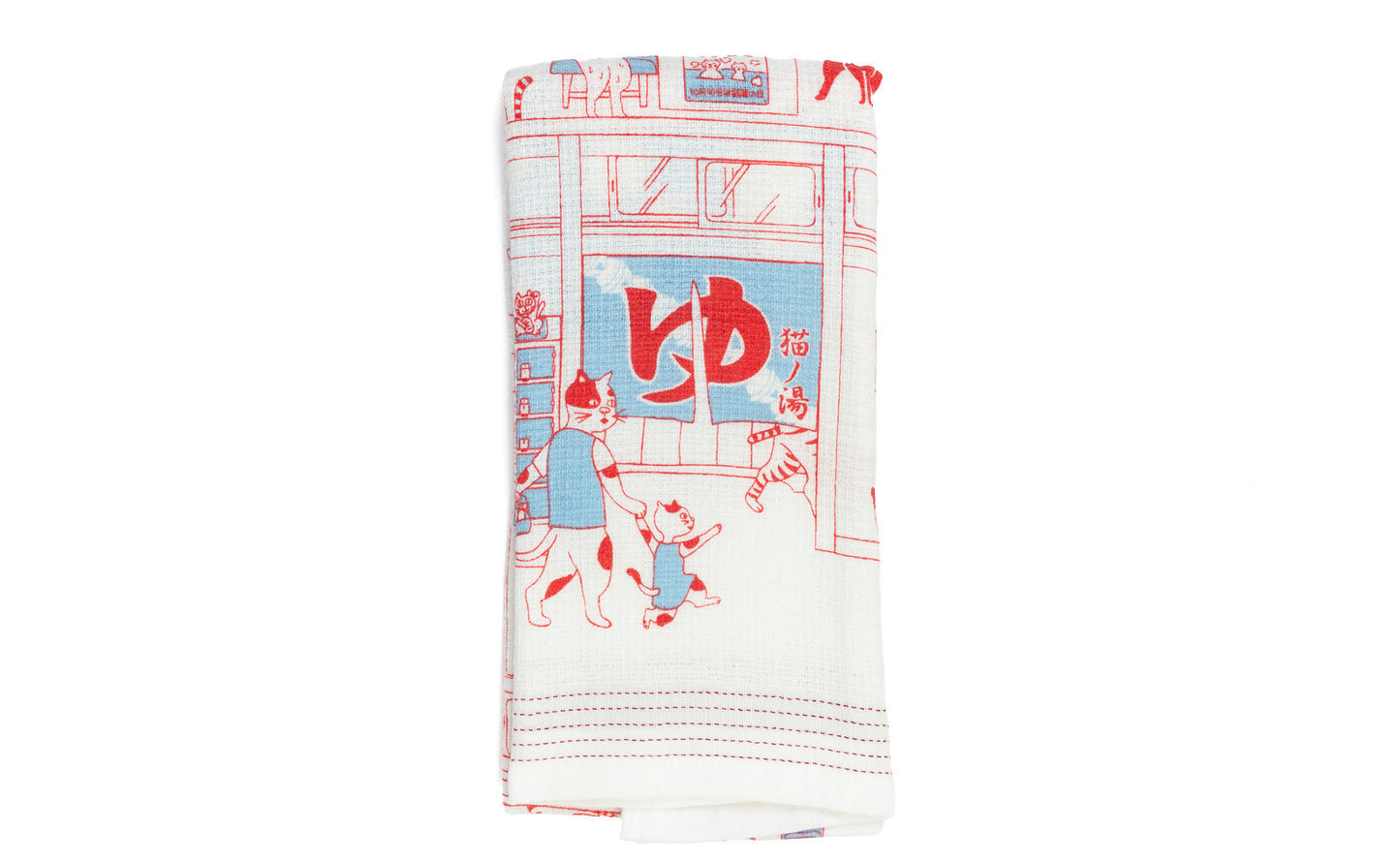 Nuno Cat Onsen - Lightweight Cotton Towel Tenugui