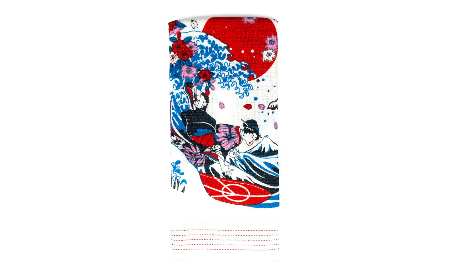 Nuno Hokusai Surfer - Lightweight Cotton Towel Tenugui