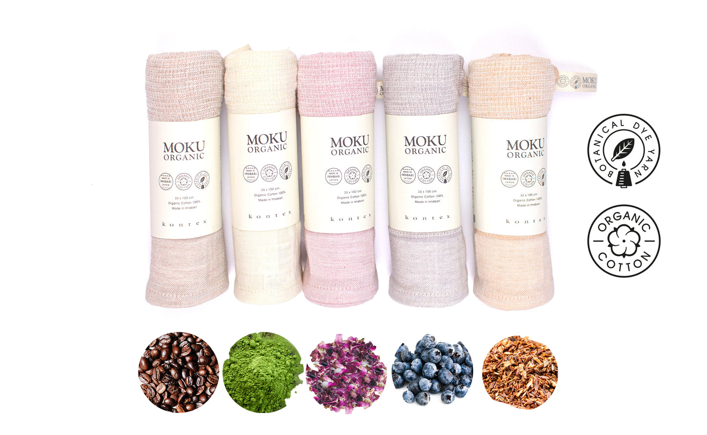 Moku Organic blueberry - Lightweight, Plantdyed Tenugui