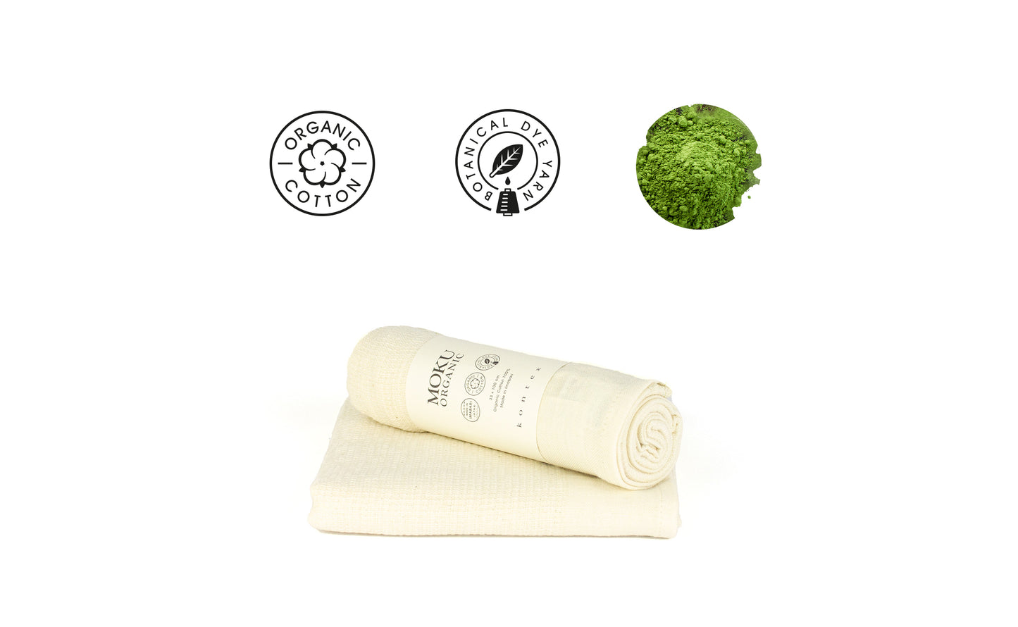 Moku Organic matcha - Lightweight, Plantdyed Tenugui