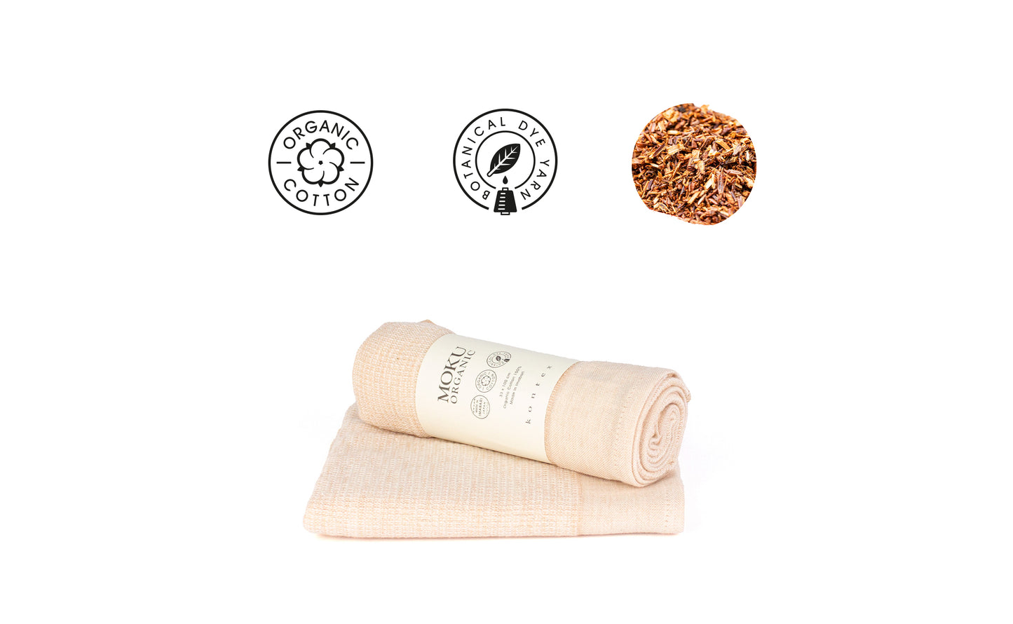 Moku Organic rooibos - Lightweight, Plantdyed Tenugui