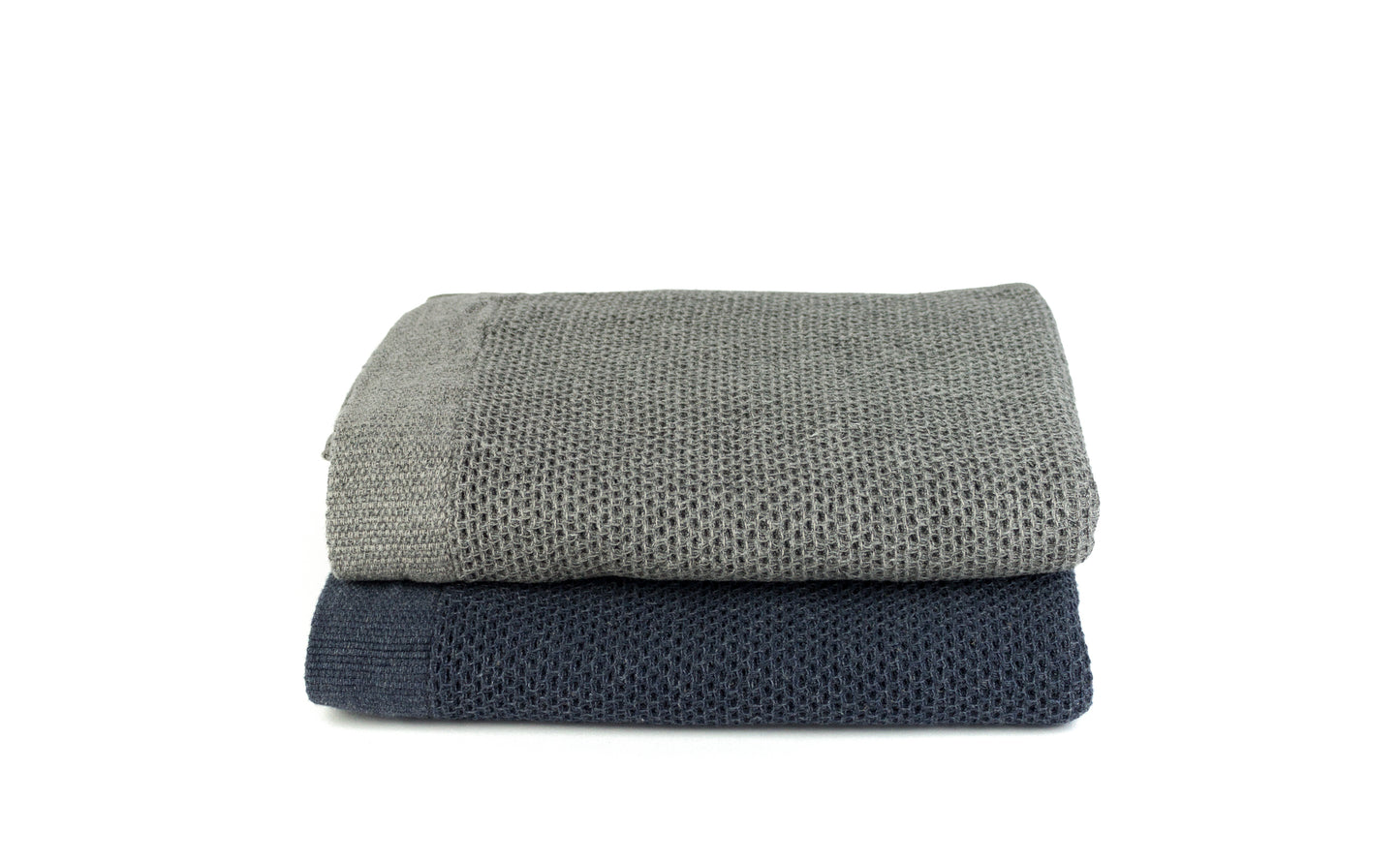 Vintage Waffle navy - Cotton Linen Towel