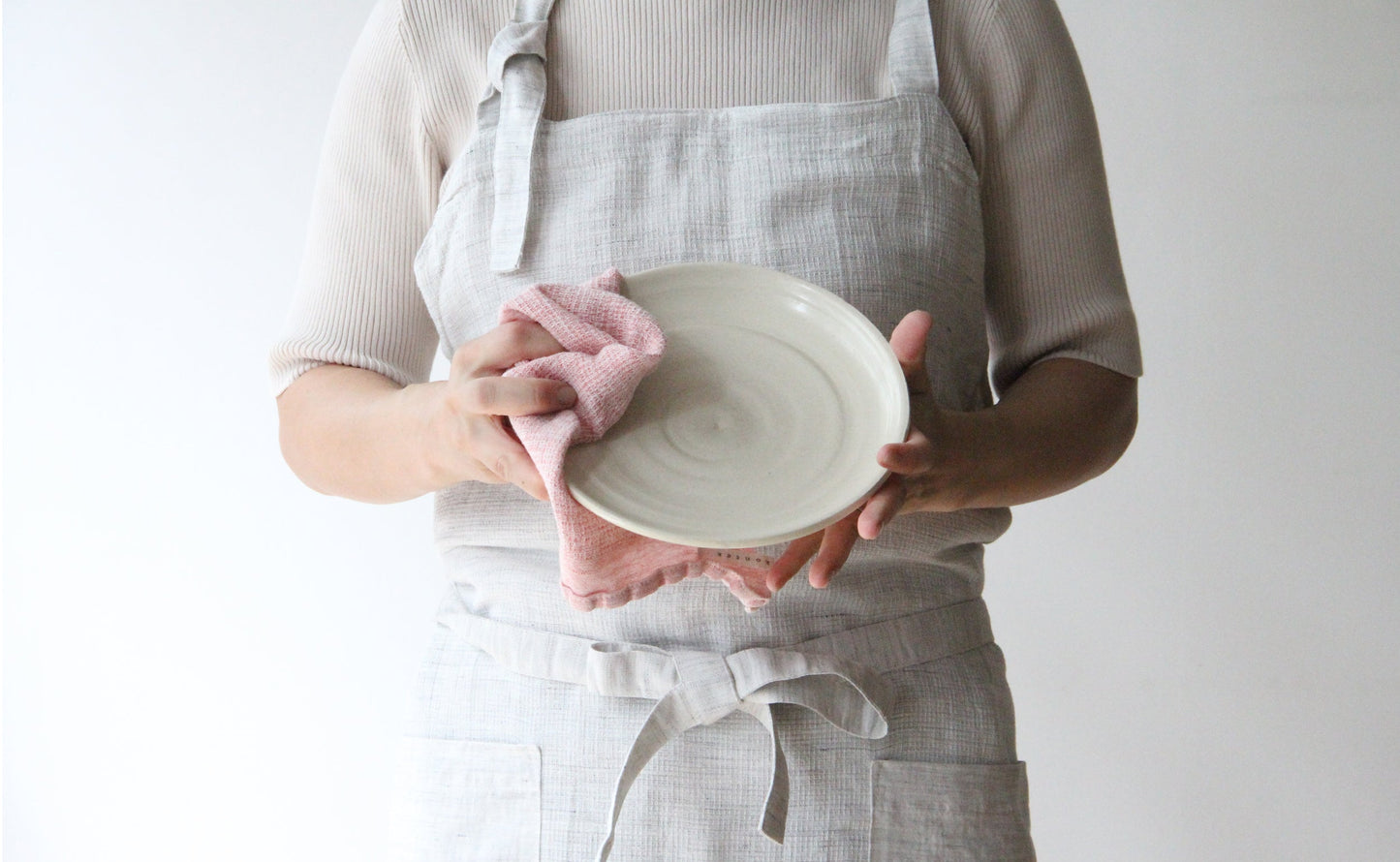 Moku Linen Apron grey