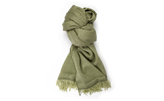 Haolu  - Cotton-Merino Wool Scarf moss
