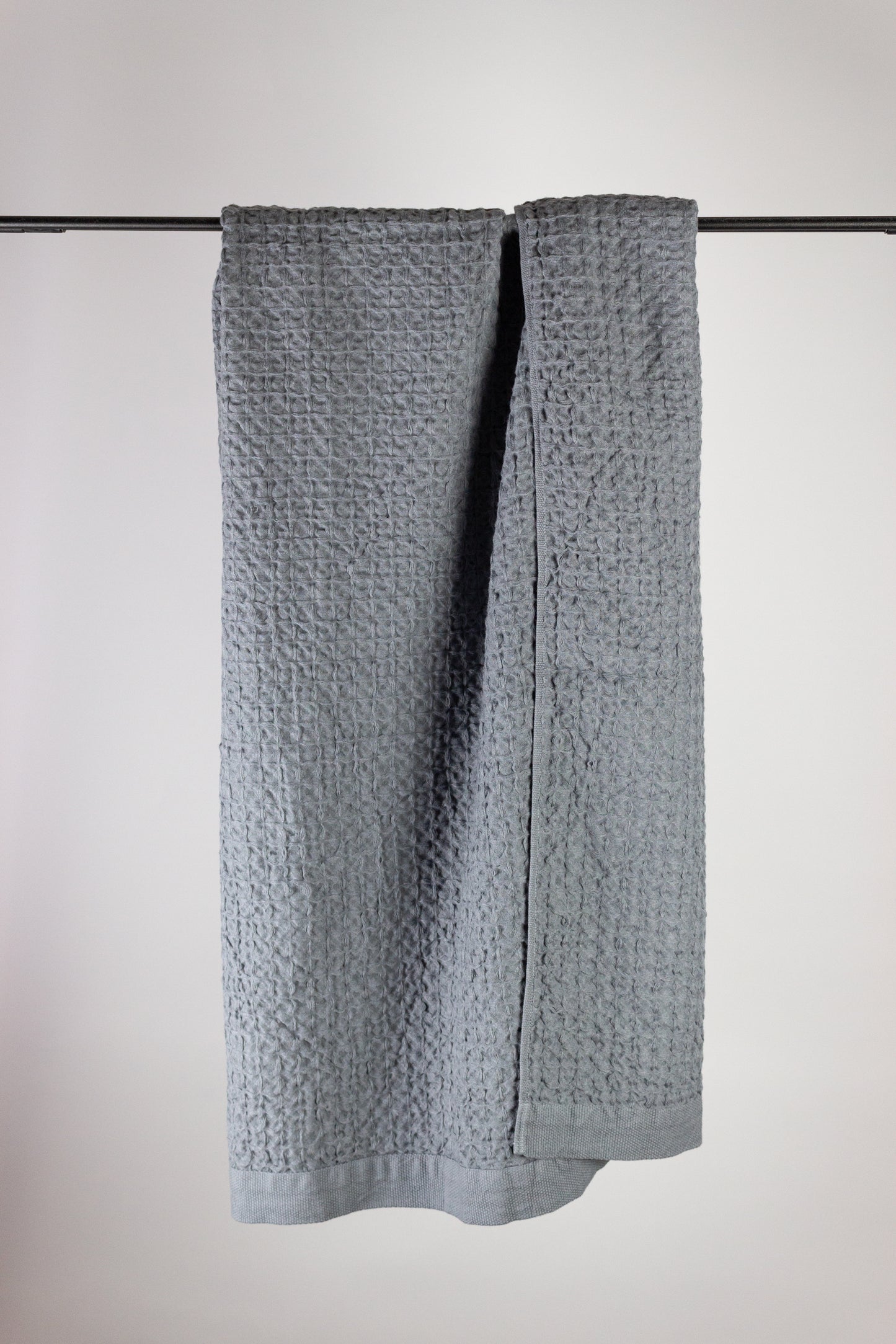 Heather Waffle fog blue - Cotton Linen Towel