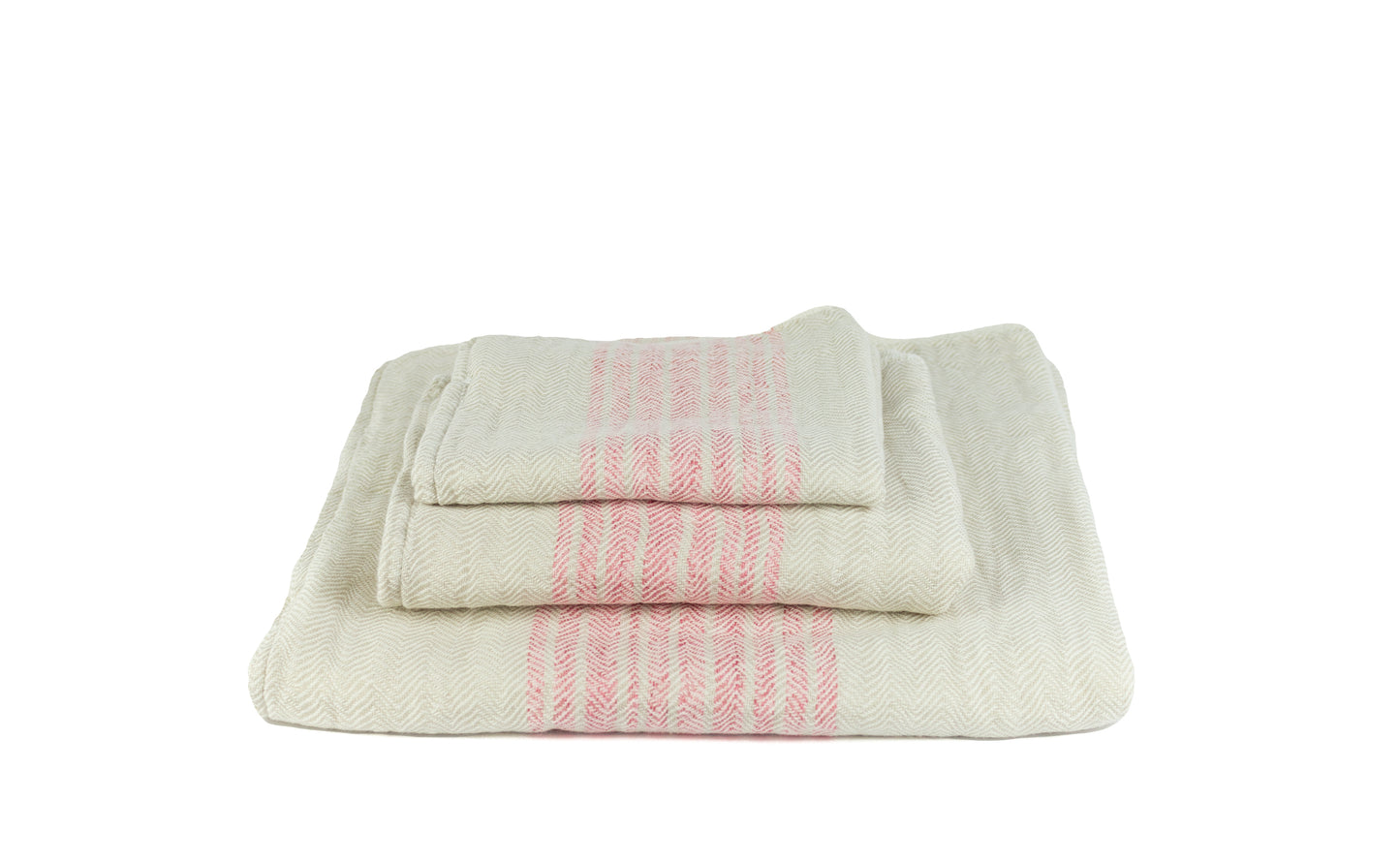 Flax pink creme - Handtuch aus Baumwollfrottee
