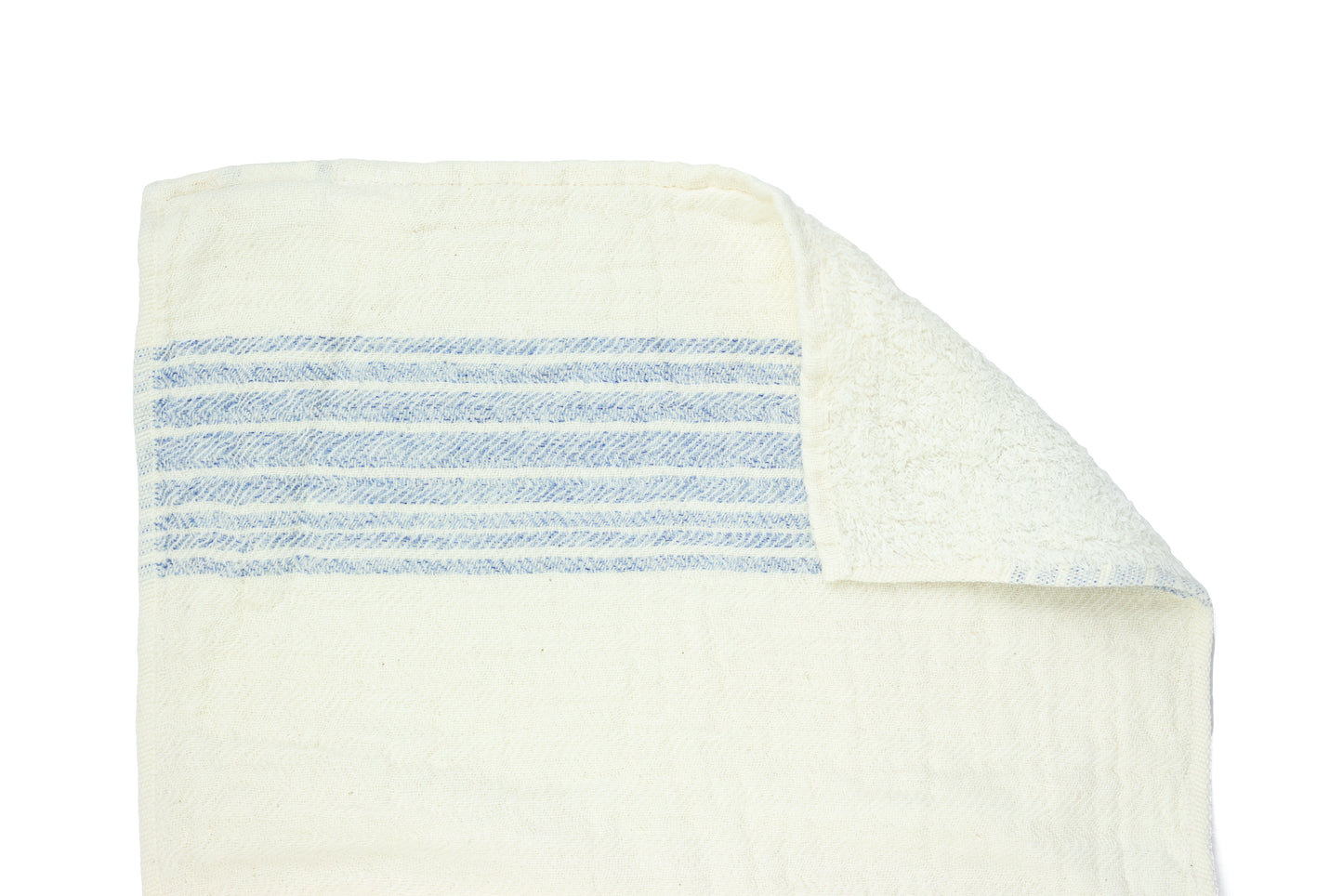 Flax blue white - Cotton Terry Towel