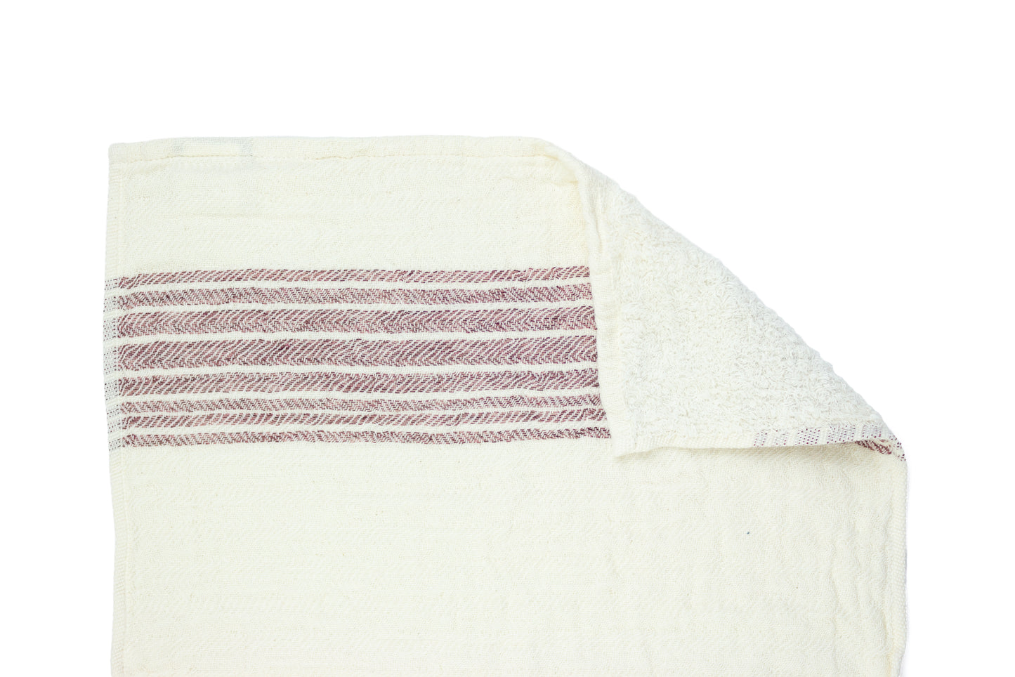 Flax red white - Cotton Terry Towel