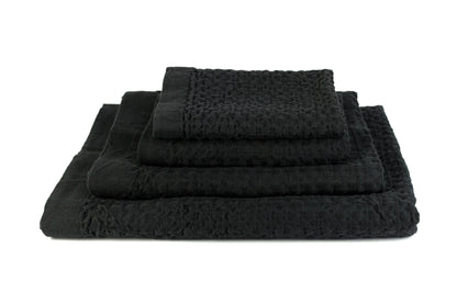 Heather Waffle charcoal – Handtuch aus Leinen und Baumwolle