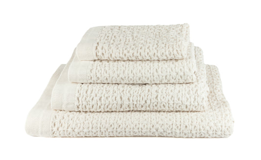 Cotton Linen Waffle ivory towel