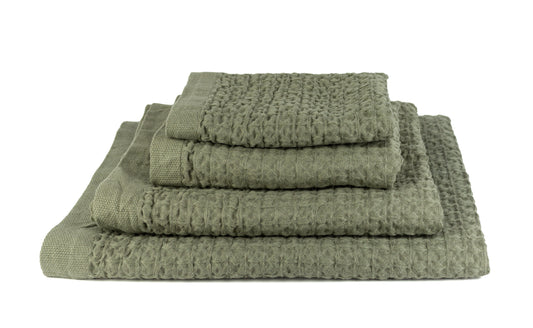 Heather Waffle khaki - Cotton Linen Towel