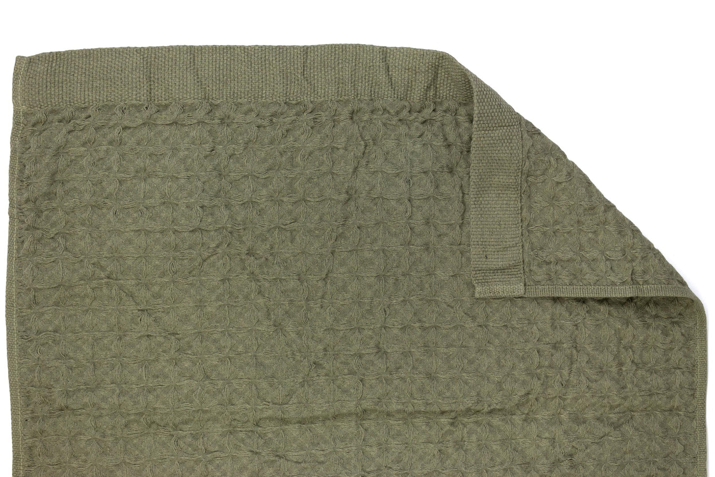 Heather Waffle Khaki – Handtuch aus Leinen und Baumwolle