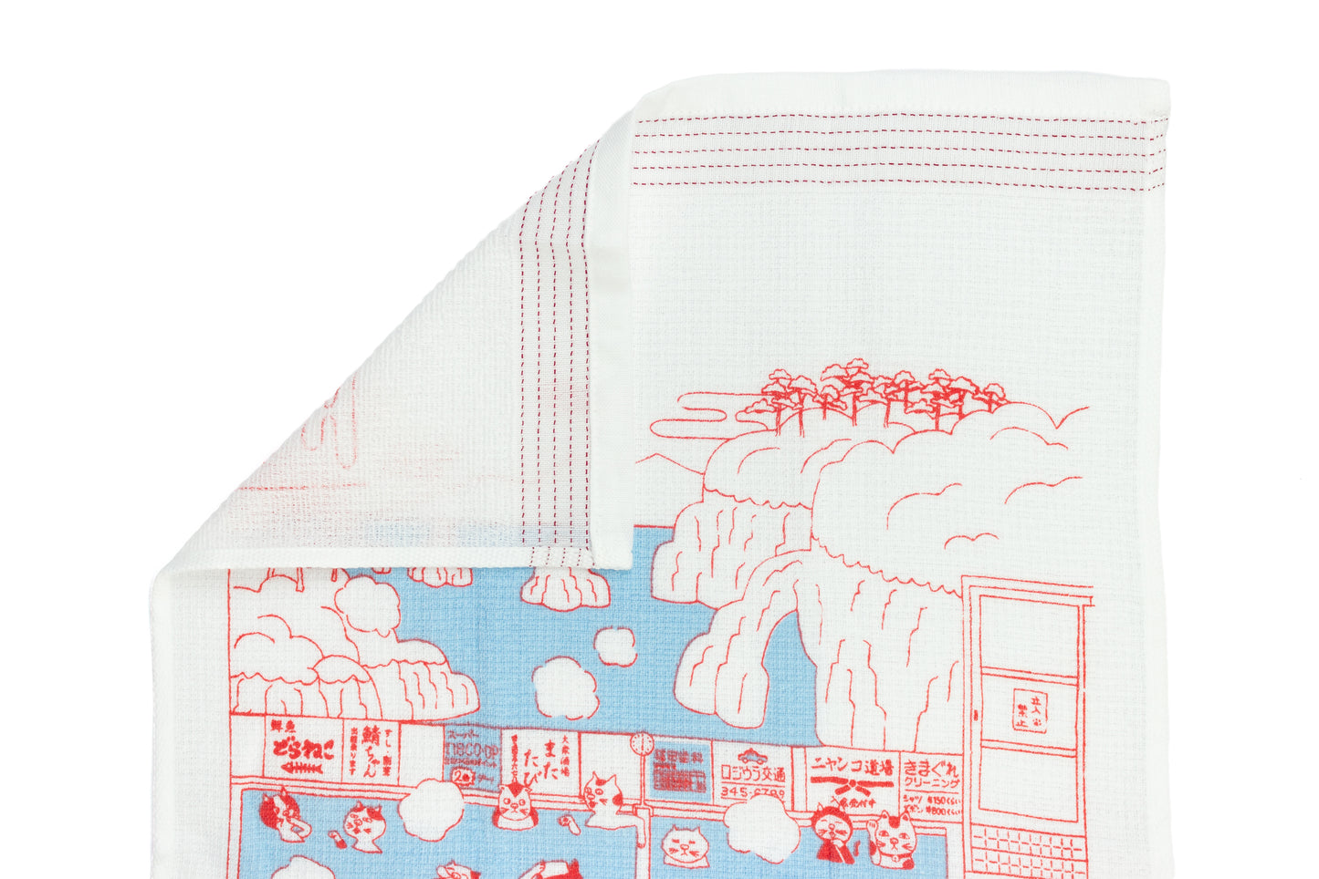 Nuno Cat Onsen - Lightweight Cotton Towel Tenugui