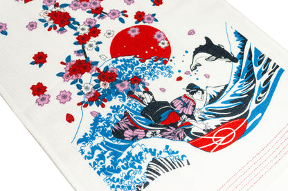 *NEU* Nuno Hokusai Surfer - Leichtes Tenugui Baumwollhandtuch 