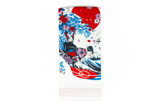 Nuno Hokusai Surfer - Lightweight Cotton Towel Tenugui