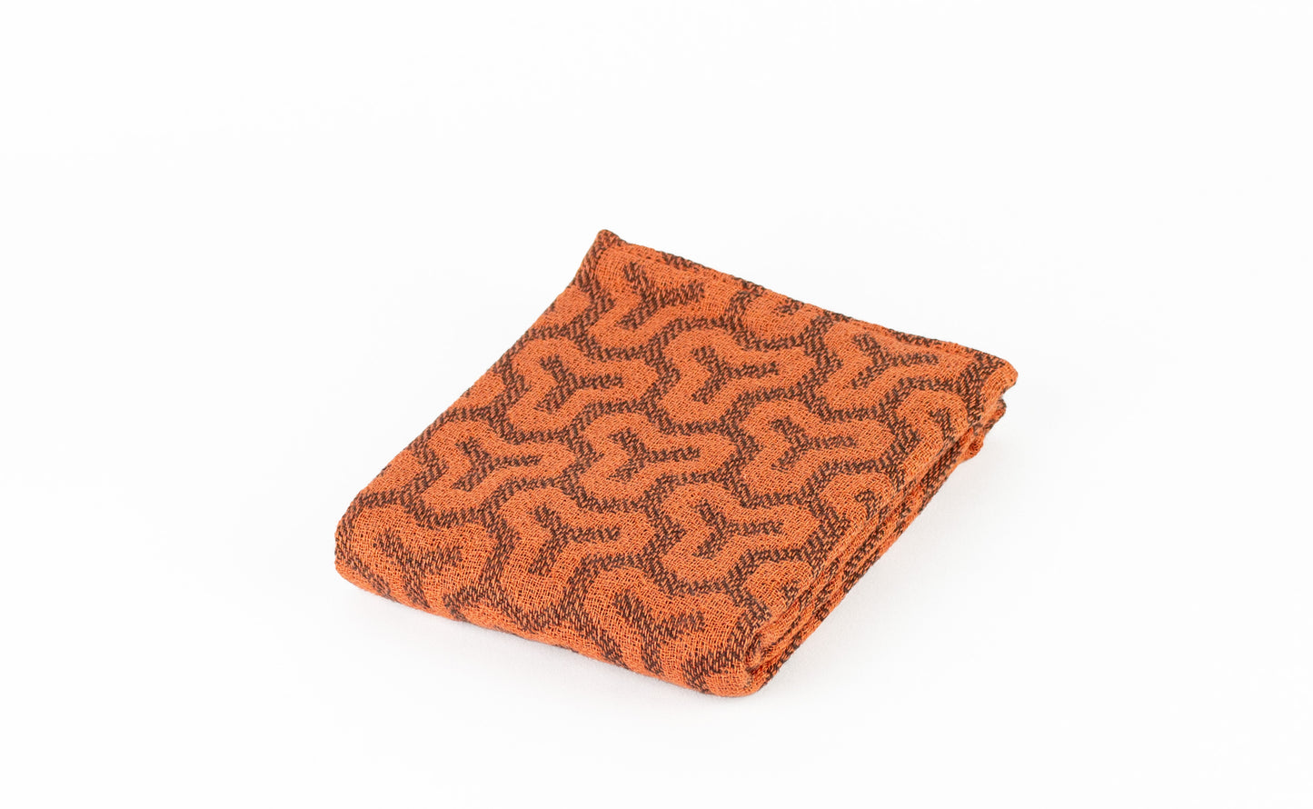 Mon orange - Lightweight Jacquard Tenugui