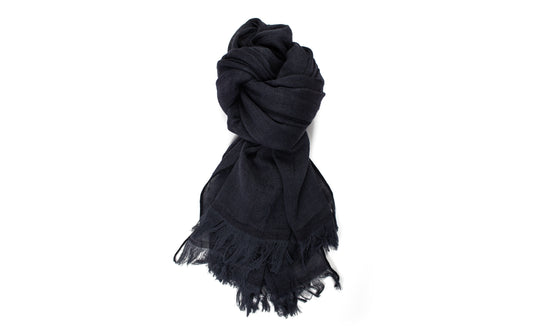 Haolu  - Cotton-Merino Wool Scarf black