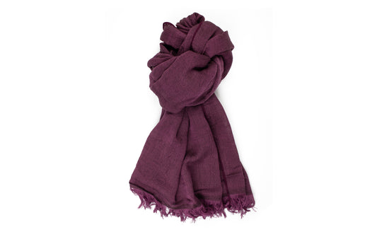 Haolu  - Cotton-Merino Wool Scarf burgundy