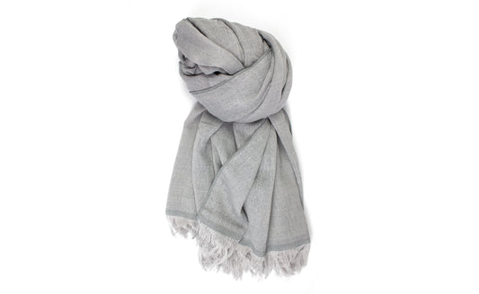 Haolu  - Cotton-Merino Wool Scarf grey