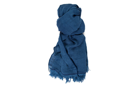Haolu  - Cotton Merino Wool Scarf indigo